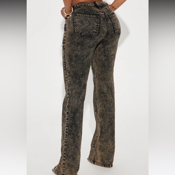 NWT Black acid wash flare jeans (stretchy) size 7 - Picture 3 of 4